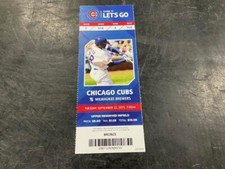 CUBS 2015 TICKET STUB 9/22/15 VS BREWERS~Yadiel Rivera DEBUT