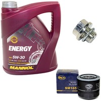 MotoröL ÖLfilter SM165 5W30 4Liter + ÖLablassschraube FüR Suzuki Alto Swift