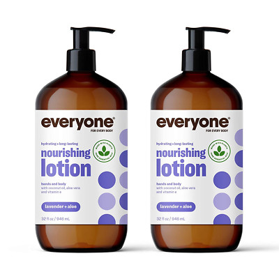 Everyone Nourishing Hand and Body Lotion, 32 Ounce (Pack of 2), Lavender + Aloe