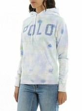 Polo Ralph Lauren Women's Pastel Paint Hand Detailed Tie Dye Hoodie Pockets M