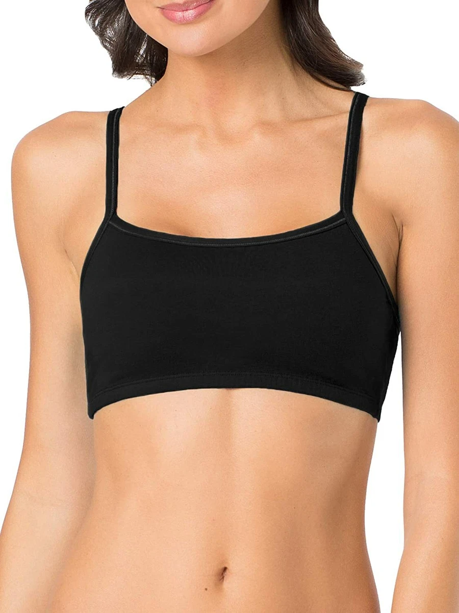 Fruit of the Loom Women's Spaghetti Strap Cotton Pullover Sports Bra