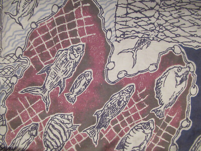 Kahala 1936 fish & fish nets button-front Hawaiian shirt size MEDIUM