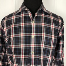Peter Millar Long Sleeve Button Down Spread Collar Size XL Multi Color Plaid