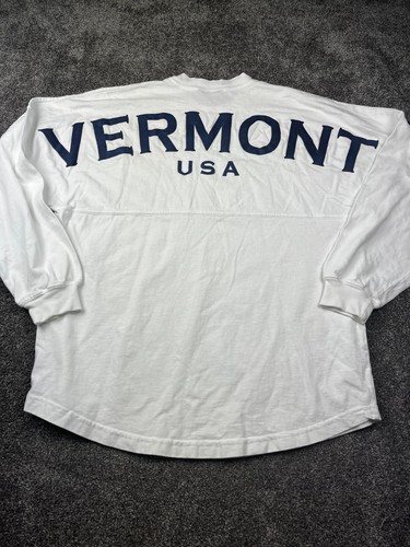 Vermont Shirt Womens Small Vermont USA Spirit Tee Long Sleeve Pullover White - Picture 11 of 11