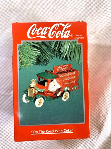 Vintage Coca-Cola 1994 'On The Road With Coke' Santa Cute Christmas Ornament NEW
