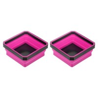 2Stk Zusammenklappbare Magnetische Teileablage Faltbare Werkzeugablagen, Rosarot