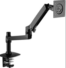 Amazon Basics Single Monitor Stand, Lift Engine Arm Mount, Black