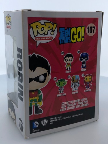 Funko POP! Televisore DC Teen Titans Vai! Figurina Robin #107 in vinile NON COME NUOVA - Foto 6 di 14