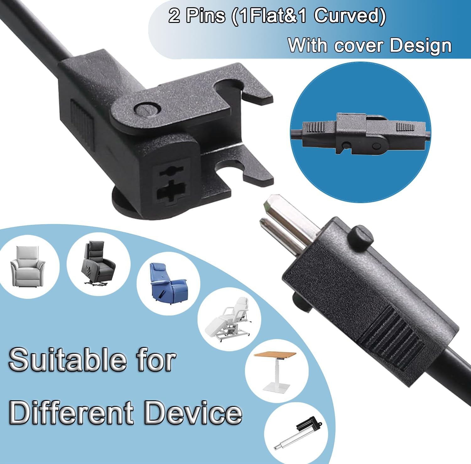 Power Recliner AC/DC Switching Power Supply - 29V 2A Adapter with 4ft AC & 10