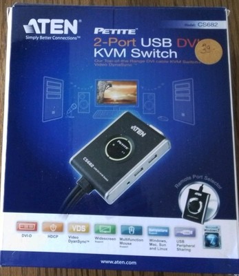 ATEN CS682 USB 2.0-DVI-KVM Switch, 2 Ports