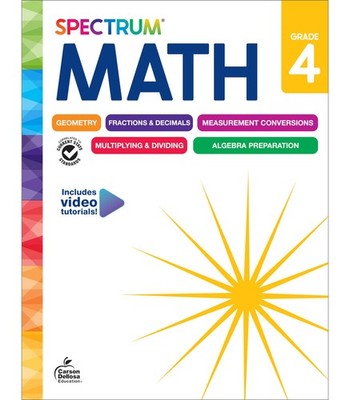 Spectrum 4th Grade Math Workbooks, Mathematics Activity Book for Kids Ages 9...
