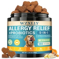180 Count Dog Allergy Relief and Probiotic Immune Chews for Itchy Skin