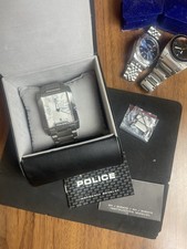 Image of Mens Police Ignition Silver Bracelet Watch with Box & Papers