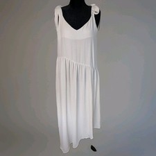 Nasty Gal Women's ASYMMETRICAL Maxi DRESS Sz 6 White Sleeveless Summer New