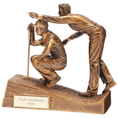 R4US Golf Trophy Award Horizon Putting Resin Figure Gold 6in : Free Engraving