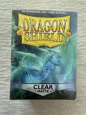 100-Pack) Dragon Shield Card Sleeves CLEAR MATTE Standard Size NEW | eBay