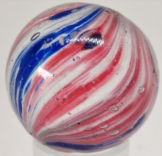 Antique Glass Marble Panelled ONION SKIN Mint Condition 18.5mm