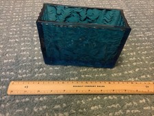 Whitefriars Type Glass Azure Blue Vase Excellent Condition