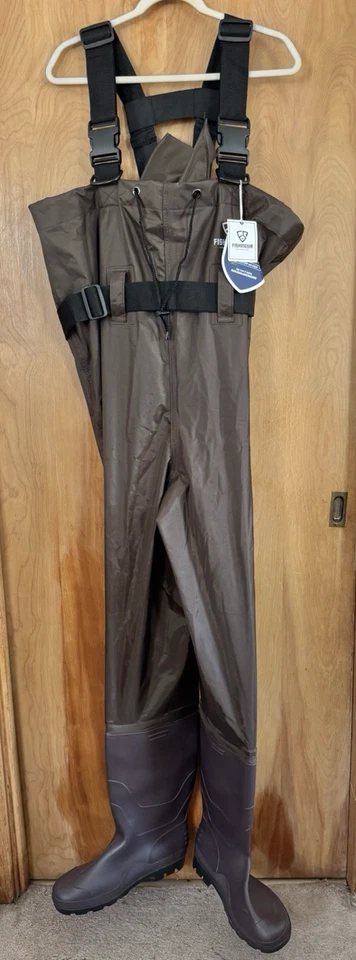FISHINGSIR Men's Chest Waders Size 13 Shoe 46 Waist Brown NWT - Image 2 of 4