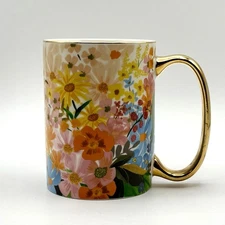 Rifle Paper Company Floral Mug Gold Handle