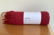 IKEA VINTERFINT Red Recycled Polyester Throw Blanket Soft Touch 120x160cm BNIP