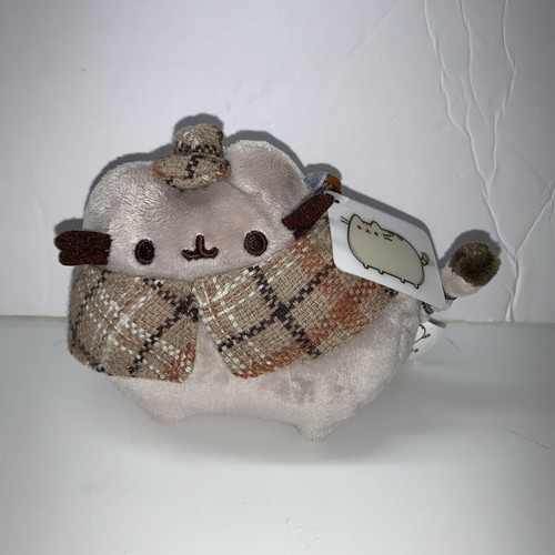 Zaino gatto peluche Pusheen detective clip HTF Gund gattino imbottito Sherlock Holmes - Foto 9 di 18