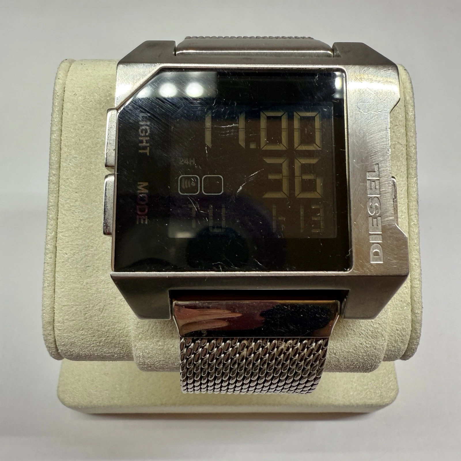 DIESEL DZ-7170 Stainless Steel Digital Vintage Men Watch W123 *WORKING