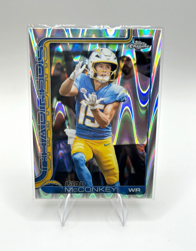 Topps 2025 Topps Chrome Ladd McConkey raywave #156