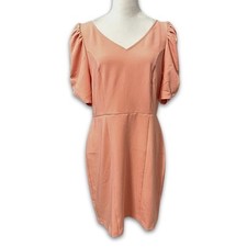 Chelsea 28 Sheath Dress V-Neck Stretchable 1/2 Sleeve Back Zip L Pink Womens NWT