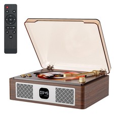 CARONSORT Retro Cd Player Can Rip to USB,Nostalgic Bluetooth CD Small, Brown