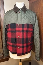 Polo Ralph Lauren Women’s Hybrid Buffalo Plaid Wool Quilted Jacket EUC Size 10