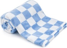 Plush Checkered Baby Blanket Boys Girls Nursery 30"*40" Warm Short Fleece