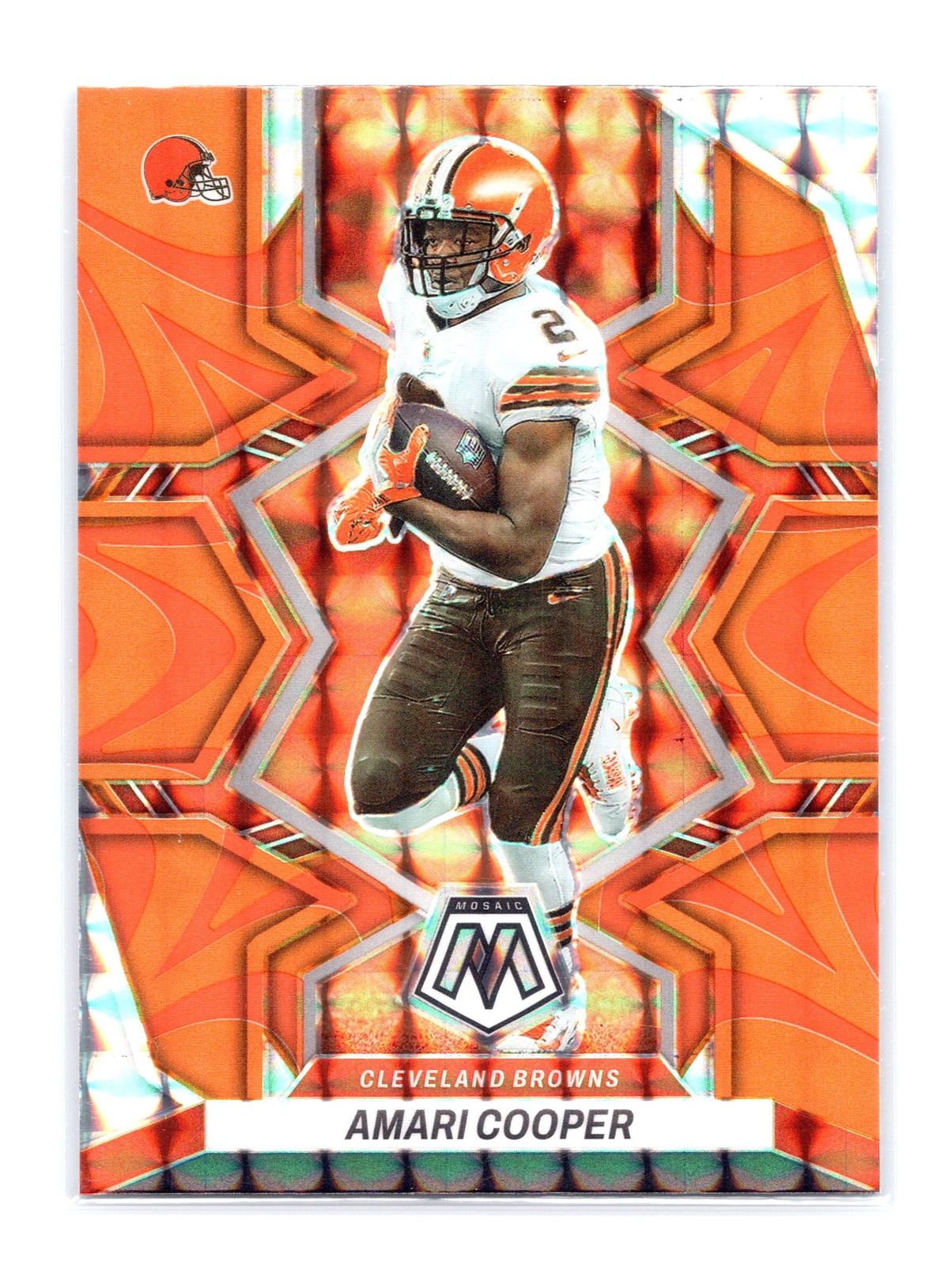 2022 Panini Mosaic Football #207 Amari Cooper Mosaic Reactive Orange Browns