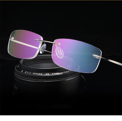 Anti Blue light Reading Glasses Rimless Flexible Memmory Titanium Alloy Glasses