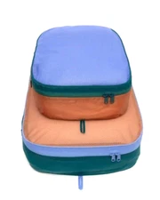 Baggu Large Packing Cube Set of 2 in Tricolor “Mesh Canyon”, Brown, Green, blue