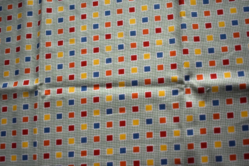 PLAY ALL DAY MULTI SQUARES ON CHECKS MODA FABRICS 100% COTTON FABRIC 19X43" - Image 2 of 2