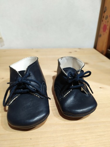 SCARPINE NEONATO PELLE BLU VINTAGE ANNI 60 COME NUOVE | eBay