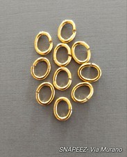 SNAPEEZ II ULTRAPLATE Oval - 24 kt. Gold Jump Ring 10x8mm. Made in USA. Pk 10.