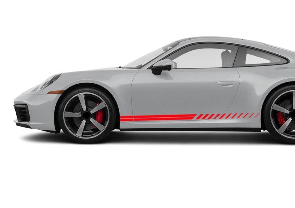 Двойная спортивная полоса наклейка наклейка виниловая упаковка графический набор для Porsche Carrera 911 - Изображение 4 из 4