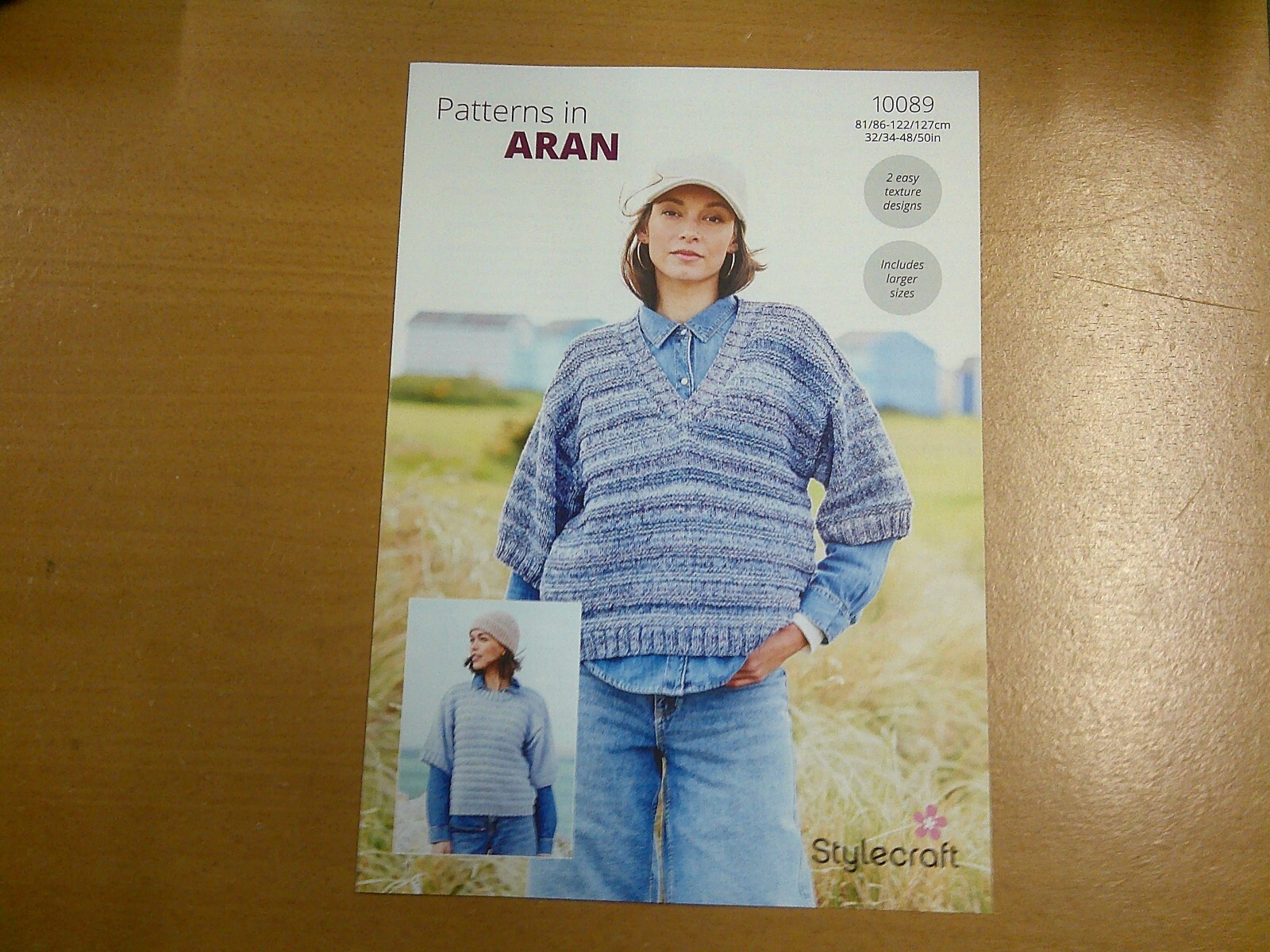 Stylecraft Aran Pattern 10089 Sweaters  32/34 - 48/50 ins (2 Easy Designs)