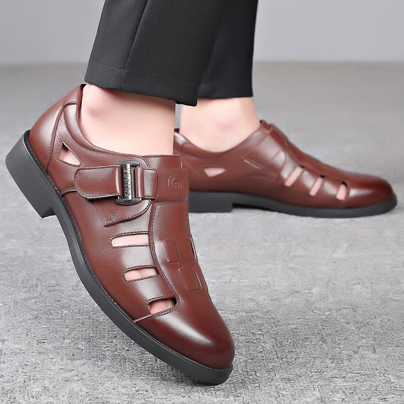 SAOLA Scarpe Oxford da uomo per il tempo libero estive vuote con fibbia da lavoro britannica traspirante