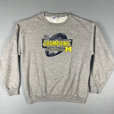 VTG Michigan Wolverines Sweatshirt Mens L 2000 Orange Bowl Champions Football