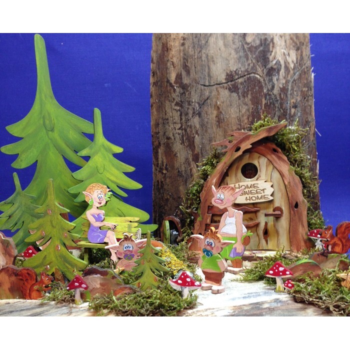 Mini Wichteltür Set auch XL Tür Möbel für Wichtel Haus Elfen Feen