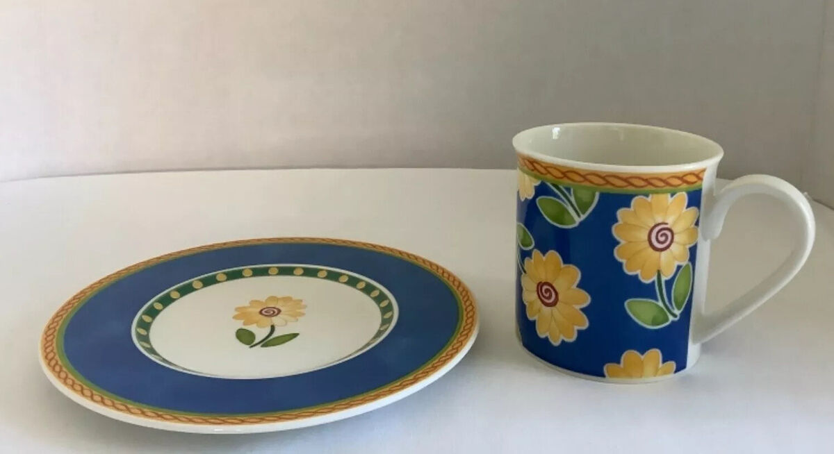 Villeroy Boch “Twist-Clea” Fine Vilbo China Mug & Matching 6 Villeroy Boch “Twist-Clea” Fine Vilbo China Mug & Matching 6