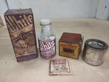 Vintage Shoe Shine Lot White Oil-Glow & Fitz Dri-Foot 10 Cent Box Has Damage 