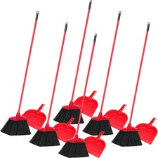 6 Pcs Broom and Dustpan Set 54 Inch Heavy Dut...