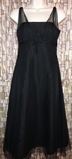 Davids Bridal Sleeveless Tulle Overlay Black Lined Bridesmaid Dress Women's Sz 2