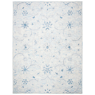 SAFAVIEH Micro-Loop MLP506M Light Blue / Ivory Rug