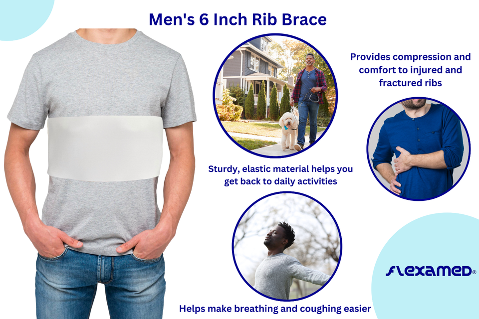 FLEXAMED MEN'S RIB BELT 6 OR 8 INCH | INJURED RIB CAGE, BROKEN RIB PAIN ...