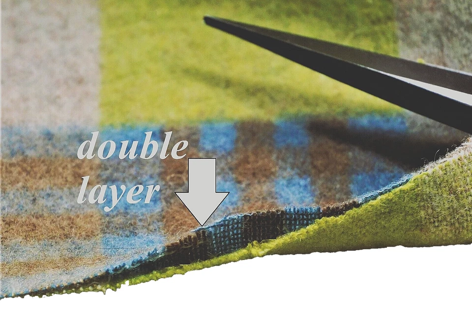 WOOL-CASHMERE BLEND DOUBLE LAYERED FABRIC VIBRANT COLOUR CHECK MADE IN ITALYC156 - Image 3 of 4